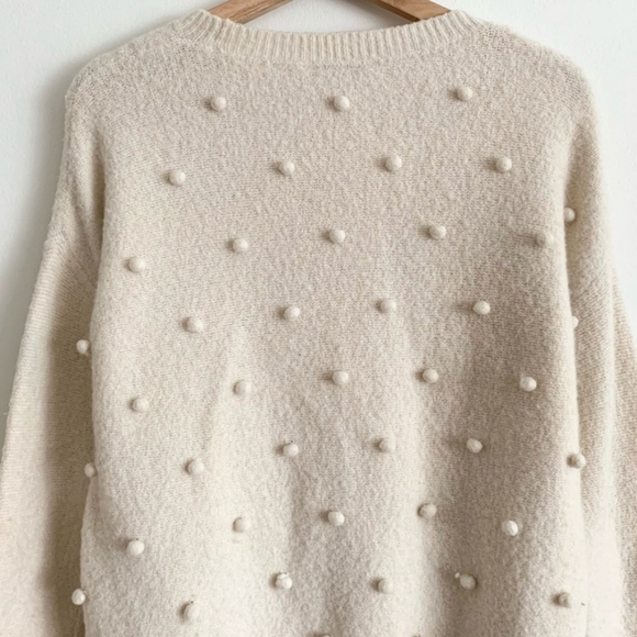 Madewell Ivory Pom Pom Bobble Sweater - Picture 4 of 7